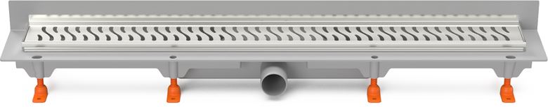 CHUDĚJ sprchový žľab 850 mm, k stene, bočný odtok DN 40, rošt HARMONY, plast/matná nerez oceľ CH 850 HN 3 Obrázek - Hlavní obrázek