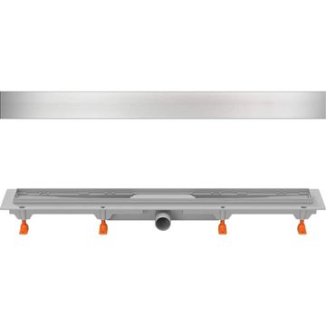 CHUDĚJ sprchový žľab 750 mm, do priestoru, bočný odtok DN 40, rošt KLASIK/FLOOR, plast/matná nerez oceľ CH 750 K 1 Obrázek - fotka