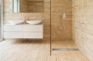 EASY sprchový žľab 650 mm, do priestoru, bočný odtok D 40, rošt HARMONY, plast/nerez oceľ lesk EPZ20-PN-650 Obrázek - fotka