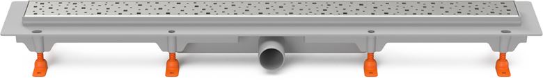 CHUDĚJ sprchový žľab 850 mm, do priestoru, bočný odtok DN 40, rošt SQUARE, plast/lesklá nerez oceľ CH 850 S Obrázek - Hlavní obrázek