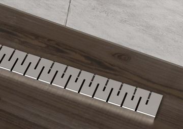 CHUDĚJ sprchový žľab 750 mm, do priestoru, bočný odtok DN 40, rošt MEDIUM, plast/matná nerez oceľ CH 750 M 1 Obrázek - fotka