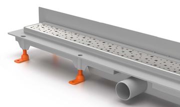 CHUDĚJ sprchový žľab 850 mm, k stene, bočný odtok DN 40, rošt SQUARE, plast/lesklá nerez oceľ CH 850 S 2 Obrázek - fotka