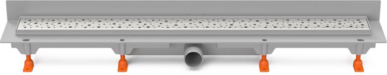 CHUDĚJ sprchový žľab 850 mm, k stene, bočný odtok DN 40, rošt SQUARE, plast/lesklá nerez oceľ CH 850 S 2 Obrázek - Hlavní obrázek