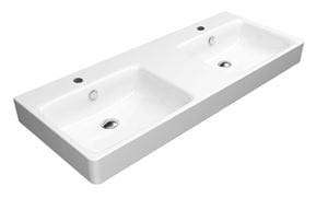 CONCEPT 300 dvojumývadlo 125 cm, s 2 otvormi pre batérie a prepadom, concept clean PLUS