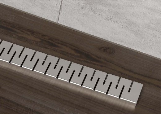 CHUDĚJ sprchový žľab 850 mm, k stene, bočný odtok DN 40, rošt MEDIUM, plast / matná nerez oceľ CH 850 M 3 Obrázek - fotka