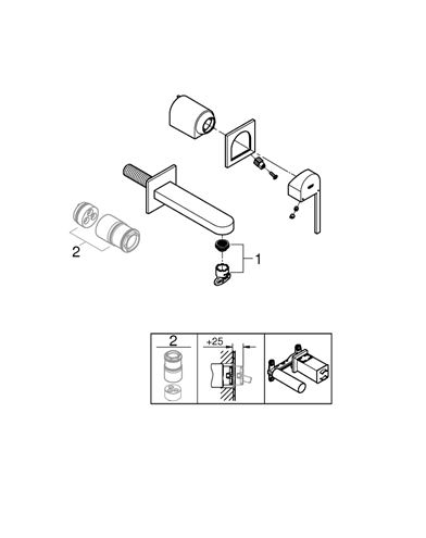 GROHE PLUS umývadlová podomietková batéria, chróm 29303003 Obrázek - fotka