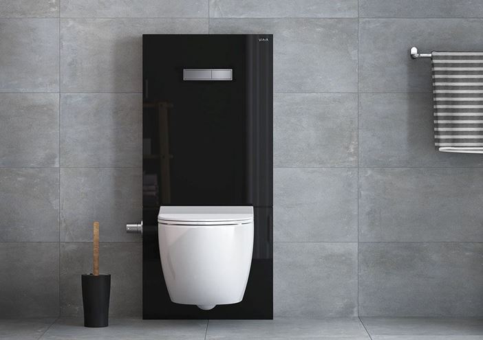 VITRA VITRUS sanitárny modul pre WC 114 cm, sklo, čierna 770-5761-01 Obrázek - fotka