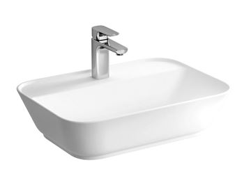 VITRA GEO umývadlo na dosku 59,5 cm, s otvorom pre batériu, bez prepadu, VitrAhygiene