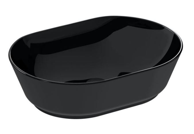 VITRA GEO umývadlová misa 55 cm, bez prepadu, brúsená, VitrAhygiene, čierna 7427B070-0016 Obrázek - Hlavní obrázek