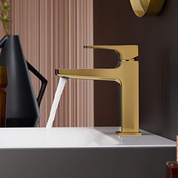 HANSGROHE METROPOL umývadlová stojanková batéria, s odtokovou súpravou, EcoSmart, leštené zlato 32507990 Obrázek - fotka