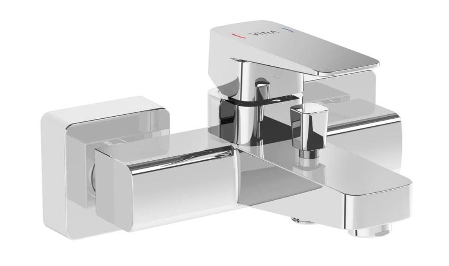 VITRA ROOT SQUARE vaňová nástenná batéria, s prepínačom, chróm
