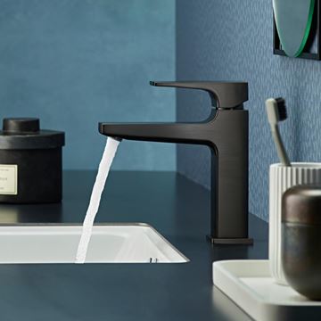 HANSGROHE METROPOL umývadlová stojanková batéria, s odtokovou súpravou, EcoSmart, brúsený čierny chróm 32507340 Obrázek - fotka