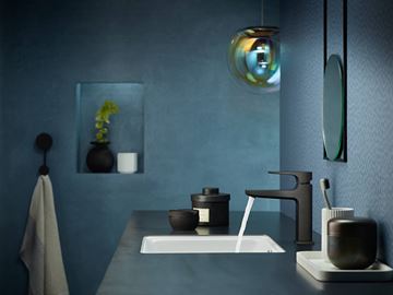 HANSGROHE METROPOL umývadlová stojanková batéria, s odtokovou súpravou, EcoSmart, brúsený čierny chróm 32507340 Obrázek - fotka