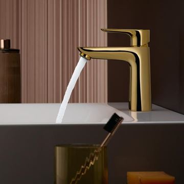 HANSGROHE TALIS E umývadlová stojanková batéria, EcoSmart, leštené zlato 71712990 Obrázek - fotka