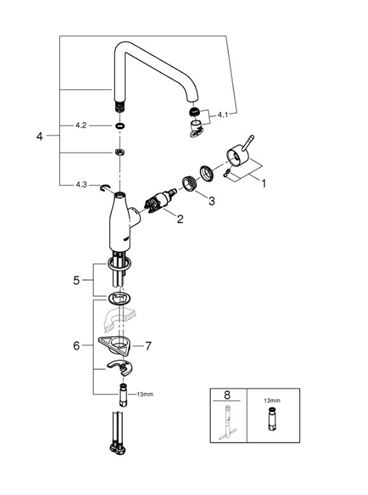 GROHE ESSENCE NEW drezová batéria, phantom black 30505KF0 Obrázek - fotka