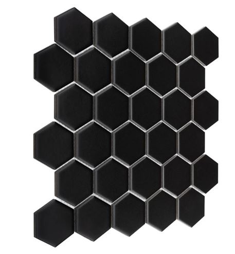 DUNIN HEXAGONIC mozaika 27,1x28,2(5,1x5,8)cm, mat, black HEX. BLACK 51 mat Obrázek - fotka