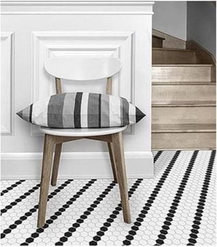 DUNIN HEXAGONIC mozaika 30x26(2,3x2,6)cm, lesk, white black lean MINI HEX. B&W LEAN Obrázek - fotka