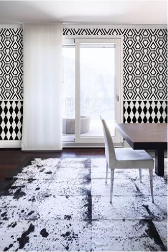 DUNIN HEXAGONIC mozaika 30x26(2,3x2,6)cm, lesk, white black lace MINI HEX. B&W LACE Obrázek - fotka