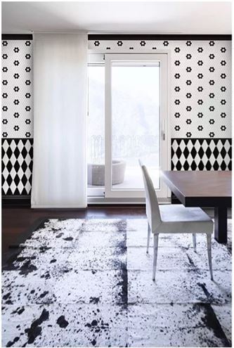 DUNIN HEXAGONIC mozaika 30x26(2,3x2,6)cm, lesk, white black lace MINI HEX. B&W LACE Obrázek - fotka