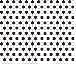 DUNIN HEXAGONIC mozaika 30x26(2,3x2,6)cm, lesk, white black mix