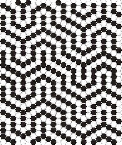 DUNIN HEXAGONIC mozaika 30x26(2,3x2,6)cm, lesk, white black coral MINI HEX. B&W CORAL Obrázek - fotka