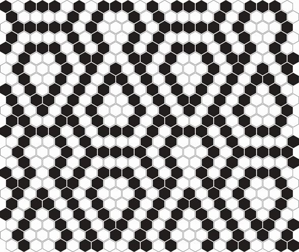 DUNIN HEXAGONIC mozaika 30x26(2,3x2,6)cm, lesk, white black lace MINI HEX. B&W LACE Obrázek - Hlavní obrázek