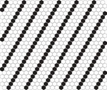 DUNIN HEXAGONIC mozaika 30x26(2,3x2,6)cm, lesk, white black lean MINI HEX. B&W LEAN Obrázek - fotka