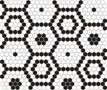 DUNIN HEXAGONIC mozaika 30x26(2,3x2,6)cm, lesk, white black bee