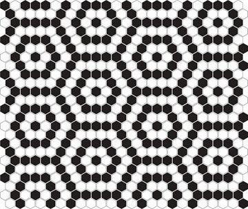 DUNIN HEXAGONIC mozaika 30x26(2,3x2,6)cm, lesk, white black nano MINI HEX. B&W NANO Obrázek - fotka