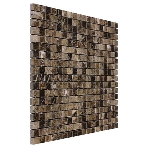 DUNIN TRAVERTINE + EMPERADOR mozaika 30,5x30,5(1,5x1,5)cm, lesk, brown EMPERADOR 15  Obrázek - fotka