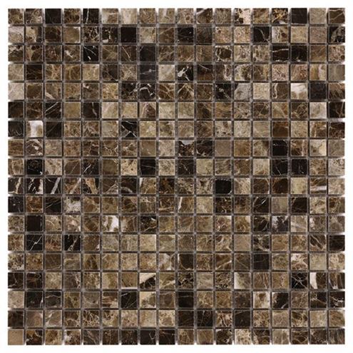DUNIN TRAVERTINE + EMPERADOR mozaika 30,5x30,5(1,5x1,5)cm, lesk, brown EMPERADOR 15  Obrázek - Hlavní obrázek