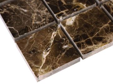 DUNIN TRAVERTINE + EMPERADOR mozaika 30,5x30,5(4,8x4,8)cm, lesk, brown EMPERADOR 48  Obrázek - fotka