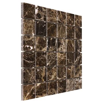 DUNIN TRAVERTINE + EMPERADOR mozaika 30,5x30,5(4,8x4,8)cm, lesk, brown EMPERADOR 48  Obrázek - fotka