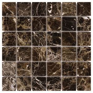 DUNIN TRAVERTINE + EMPERADOR mozaika 30,5x30,5(4,8x4,8)cm, lesk, brown