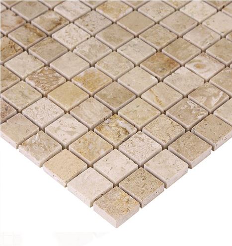 DUNIN TRAVERTINE + EMPERADOR mozaika 30,5x30,5(2,5x2,5)cm, lesk, beige TRAVER. CREAM 25  Obrázek - fotka