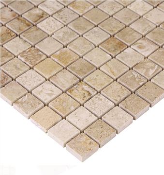 DUNIN TRAVERTINE + EMPERADOR mozaika 30,5x30,5(2,5x2,5)cm, lesk, beige TRAVER. CREAM 25  Obrázek - fotka