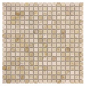 DUNIN TRAVERTINE + EMPERADOR mozaika 30,5x30,5(1,5x1,5)cm, lesk, beige