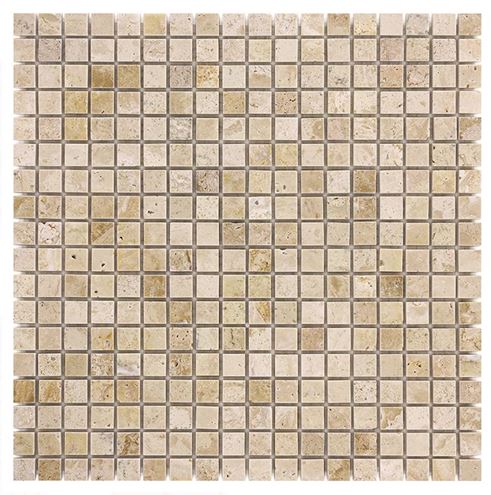 DUNIN TRAVERTINE + EMPERADOR mozaika 30,5x30,5(1,5x1,5)cm, lesk, beige TRAVER. CREAM MIX 15 Obrázek - Hlavní obrázek
