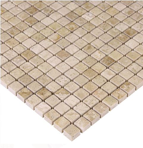 DUNIN TRAVERTINE + EMPERADOR mozaika 30,5x30,5(1,5x1,5)cm, lesk, beige TRAVER. CREAM MIX 15 Obrázek - fotka