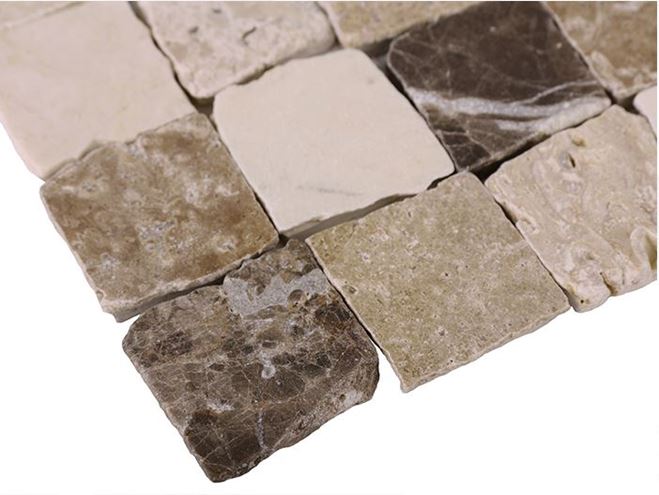 DUNIN TRAVERTINE + EMPERADOR mozaika 30,5x30,5(3,2x3,2)cm, mat, beige TR. BEND MIX 32 mat Obrázek - fotka