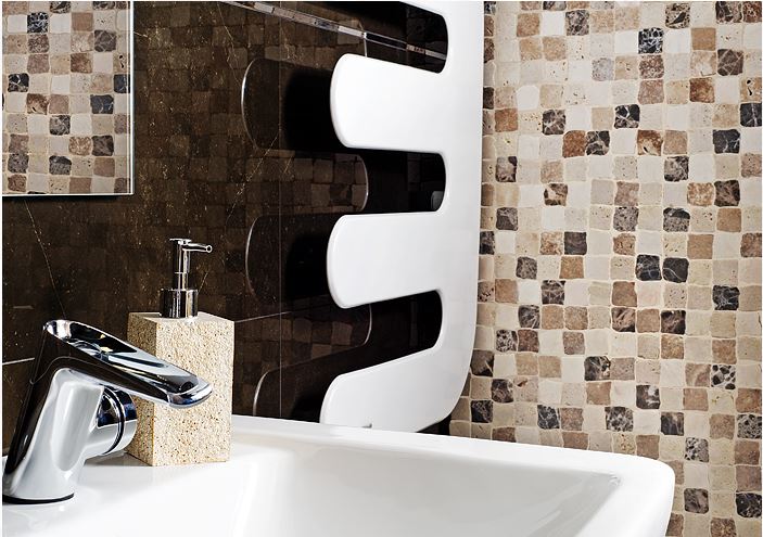 DUNIN TRAVERTINE + EMPERADOR mozaika 30,5x30,5(3,2x3,2)cm, mat, beige TR. BEND MIX 32 mat Obrázek - fotka