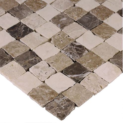 DUNIN TRAVERTINE + EMPERADOR mozaika 30,5x30,5(3,2x3,2)cm, mat, beige TR. BEND MIX 32 mat Obrázek - fotka