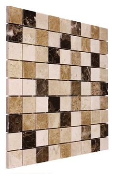 DUNIN TRAVERTINE + EMPERADOR mozaika 30,5x30,5(3,2x3,2)cm, lesk, beige TRAVER. MIX 32  Obrázek - fotka
