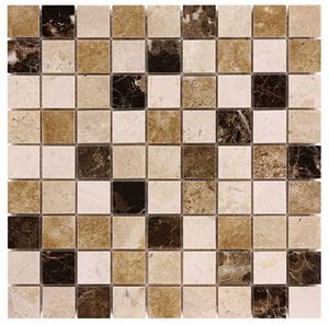 DUNIN TRAVERTINE + EMPERADOR mozaika 30,5x30,5(3,2x3,2)cm, lesk, beige