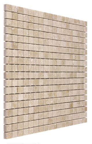 DUNIN TRAVERTINE + EMPERADOR mozaika 30,5x30,5(1,5x1,5)cm, lesk, beige TRAVER. WHITE 15   Obrázek - fotka
