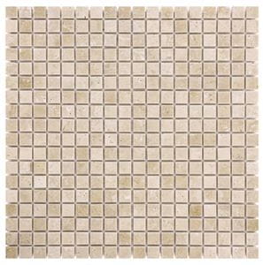 DUNIN TRAVERTINE + EMPERADOR mozaika 30,5x30,5(1,5x1,5)cm, lesk, beige