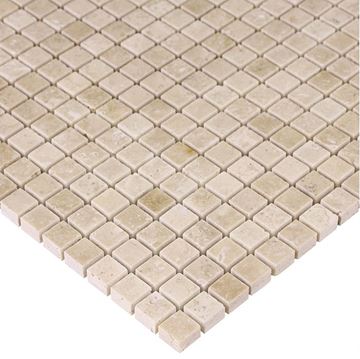 DUNIN TRAVERTINE + EMPERADOR mozaika 30,5x30,5(1,5x1,5)cm, lesk, beige TRAVER. WHITE 15   Obrázek - fotka