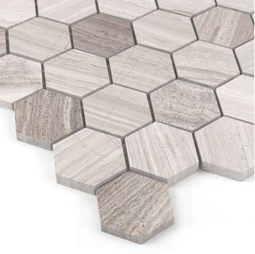 DUNIN WOODSTONE mozaika 29,8x30,2(4,8x5,5)cm, lesk, grey WS GREY HEXAGON 48 Obrázek - fotka