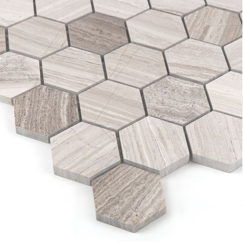 DUNIN WOODSTONE mozaika 29,8x30,2(4,8x5,5)cm, lesk, grey WS GREY HEXAGON 48 Obrázek - fotka