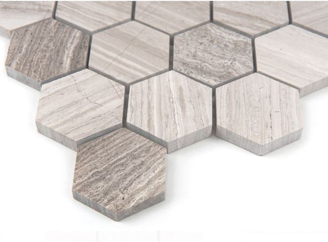 DUNIN WOODSTONE mozaika 29,8x30,2(4,8x5,5)cm, lesk, grey WS GREY HEXAGON 48 Obrázek - fotka